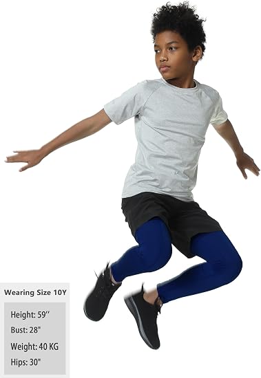 EXARUS Leggings de compresión para niños y jóvenes, pantalones deportivos