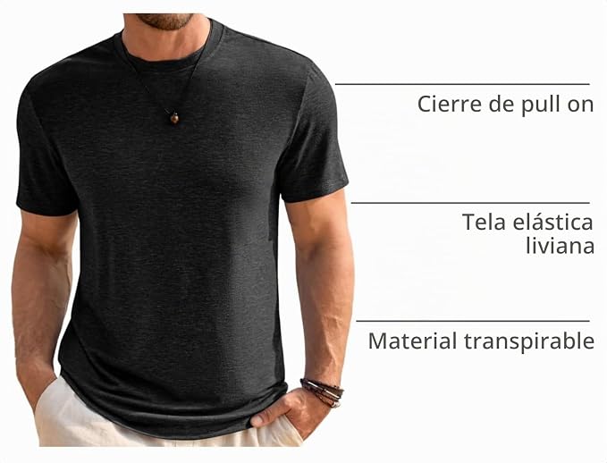 Runcati Camisetas clásicas de manga corta para hombre, cuello redondo