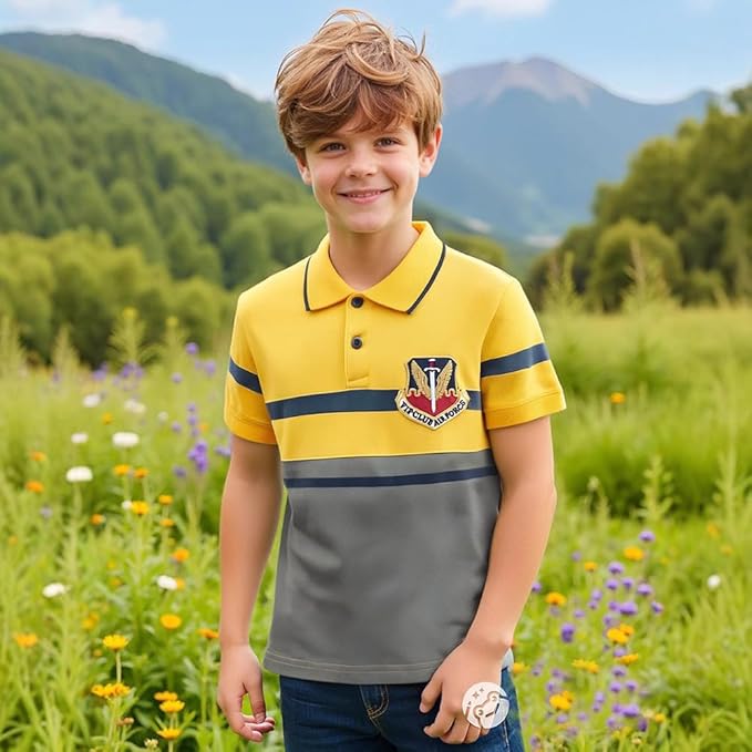 Camisa polo de piqué de manga corta para niños pequeños, uniforme escolar.