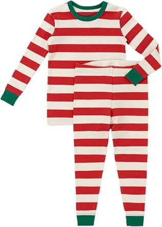 AVAUMA Pijamas de niños unisex, lindo ajuste cómodo, diseño de patrón navideño