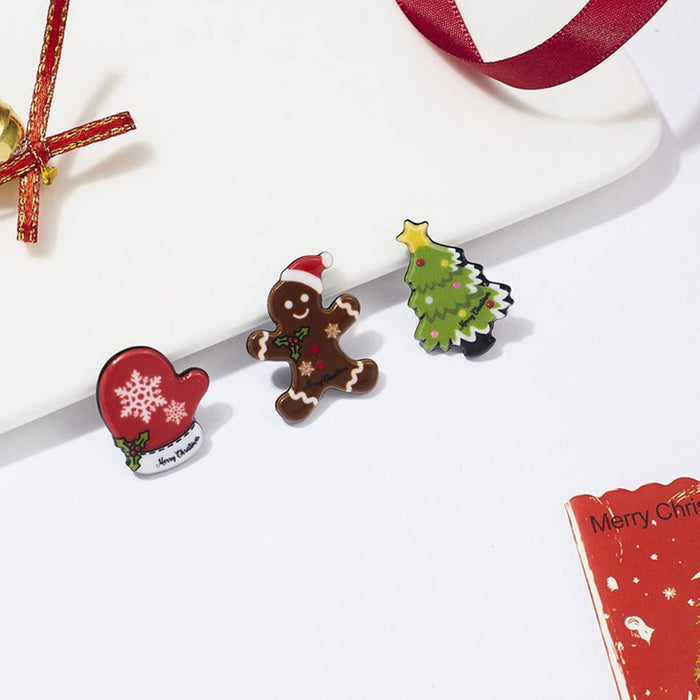 Juego de 9 broches de Navidad, bonitos pines de Navidad, alfileres de elementos de Navidad