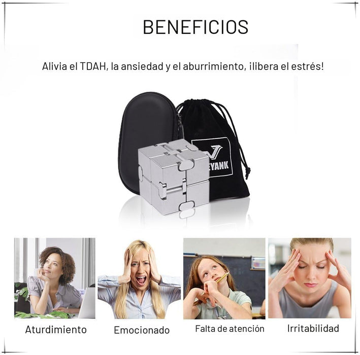 Cubo infinito de metal Prime para aliviar el estrés y la ansiedad/TDAH