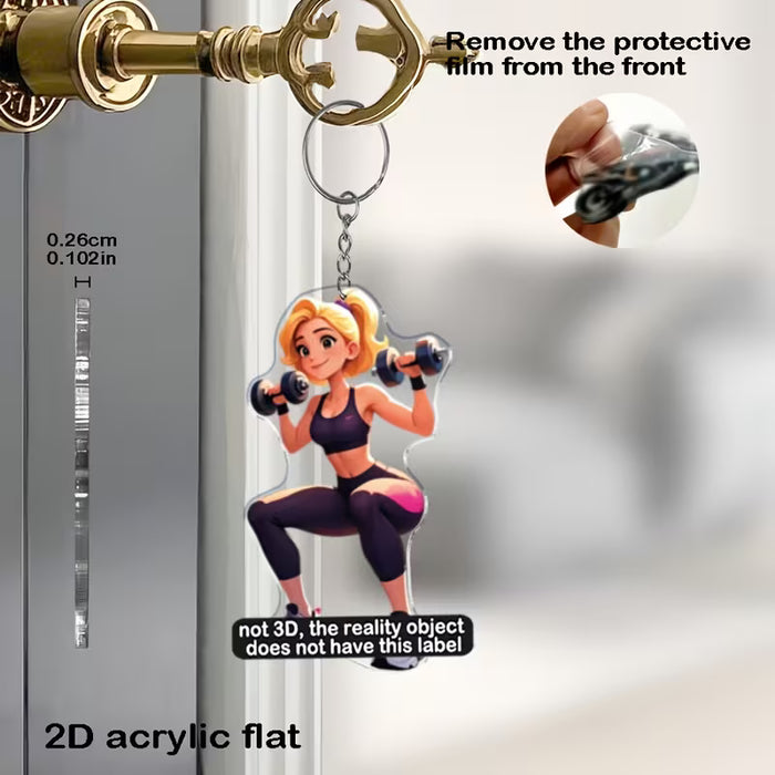 1pc Llavero de Mancuerna Perfect Body Fitness