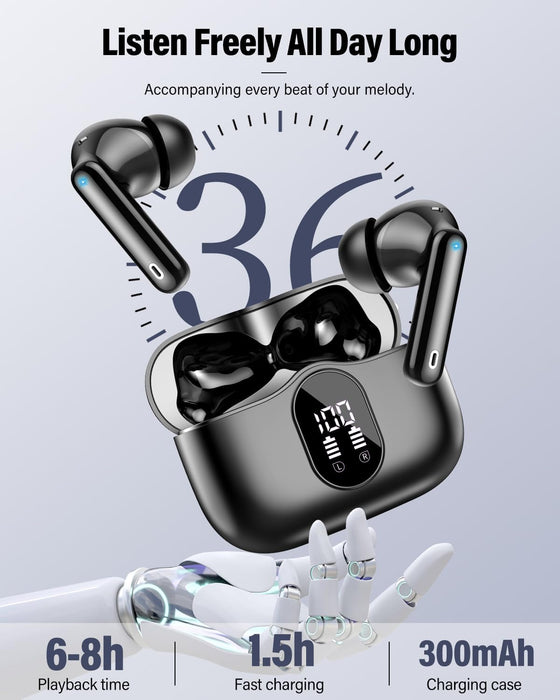 Auriculares inalámbricos Bluetooth 5.4 con graves estéreo