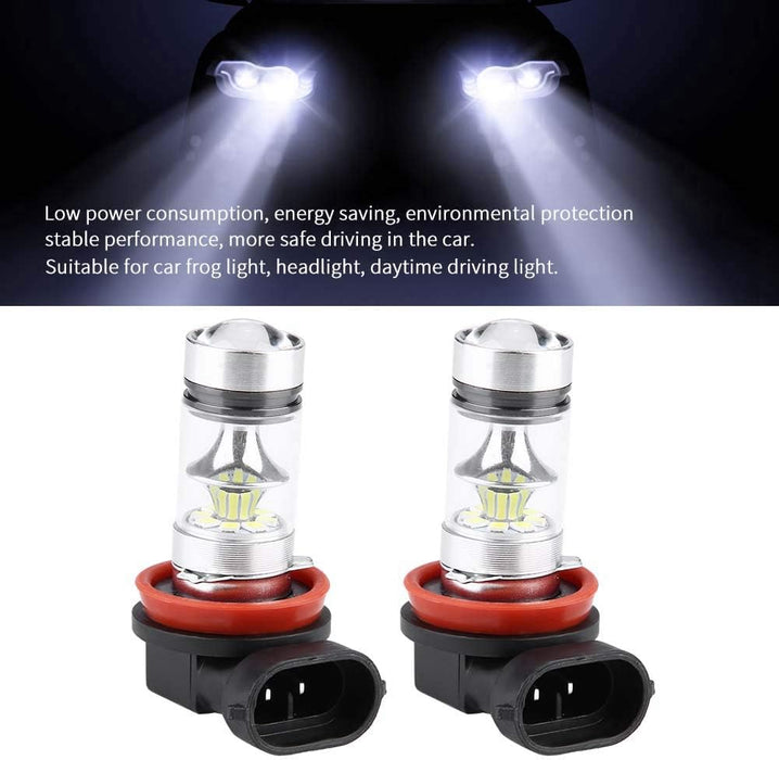 Shein Juego de 2 bombillas LED H11/ H9 para faros delanteros de coche antiniebla