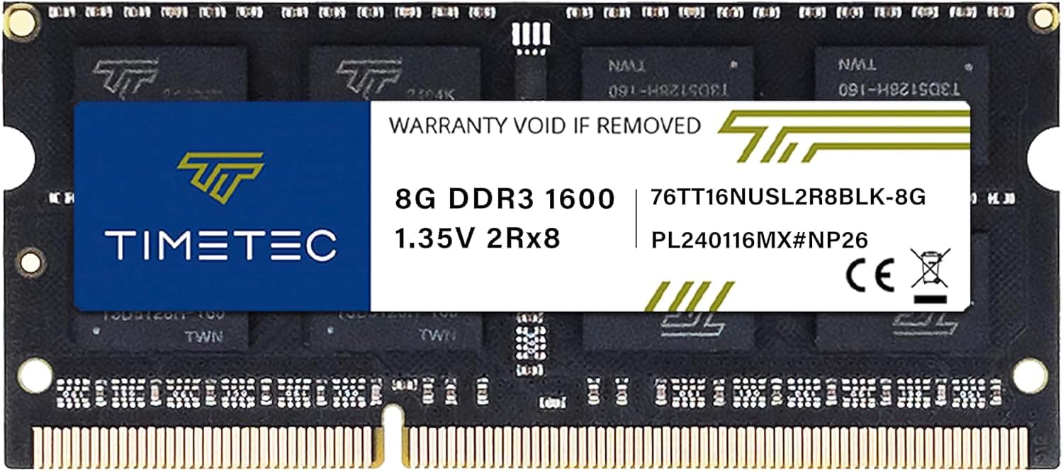 Timetec Módulo de memoria RAM de 8 GB DDR3L / DDR3 1600 MHz (DDR3L-1600)