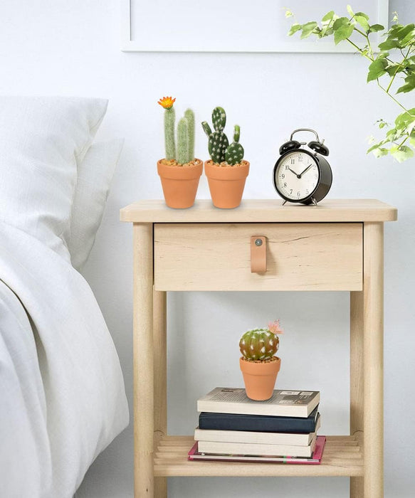 Oairse Mini plantas artificiales de cactus en macetas de terracota, 4 piezas