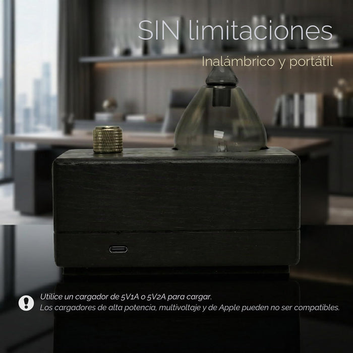 Difusor de aceite sin agua de obsidiana negra