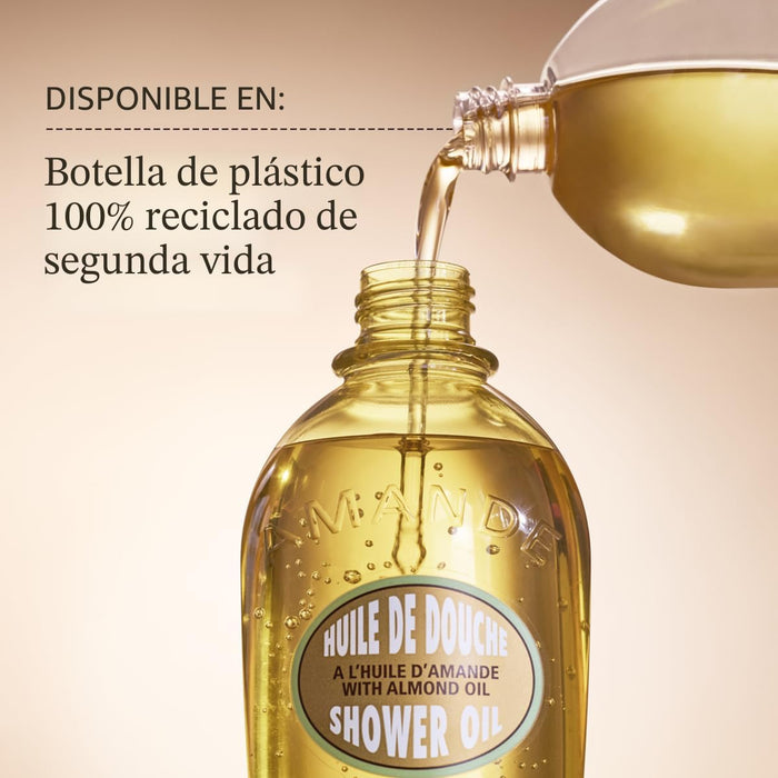 L'OCCITANE Aceite de ducha de almendra limpiador y suavizante, base para afeitar
