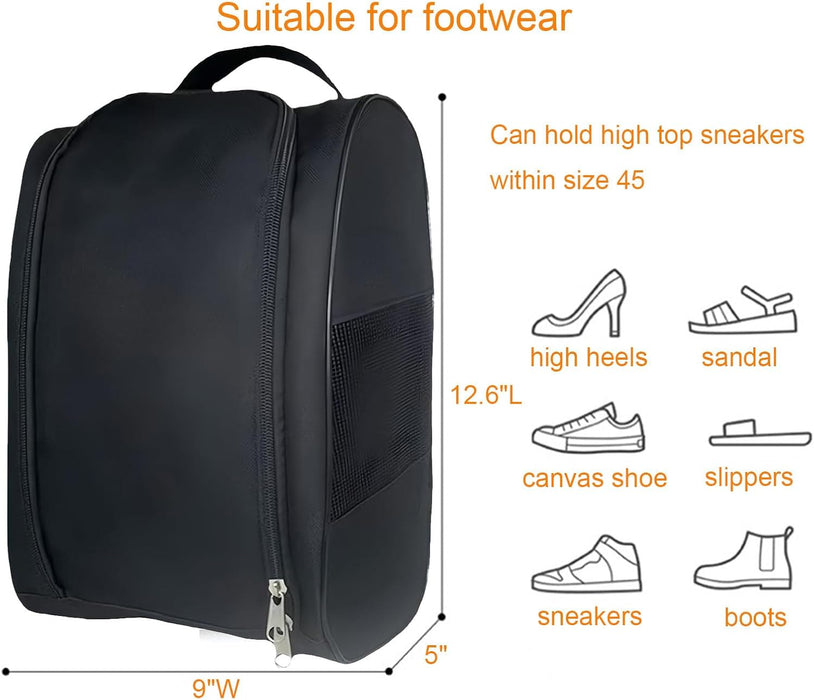 Bolsa de zapatos de golf unisex, con cremallera impermeable y transpirable para viajes