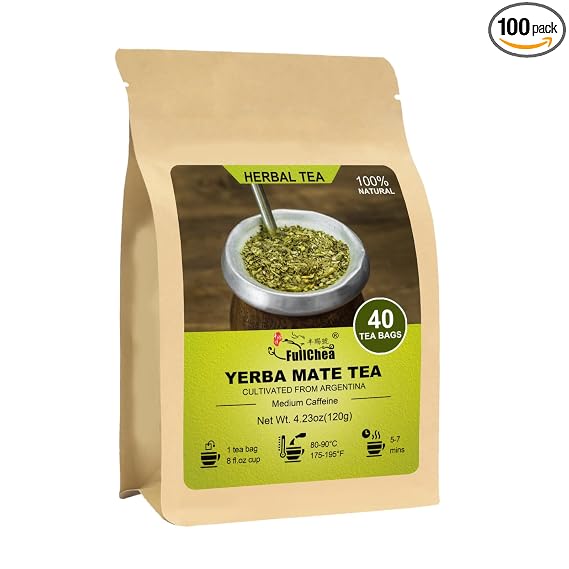 FullChea - Té de Yerba Mate, 40 bolsitas, sin ahumar, cultivado en Argentina