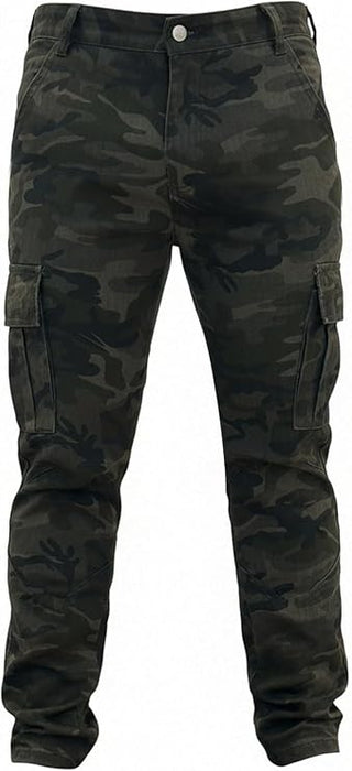 HUNGSON Pantalones de mezclilla elásticos ajustados de corte slim para hombre