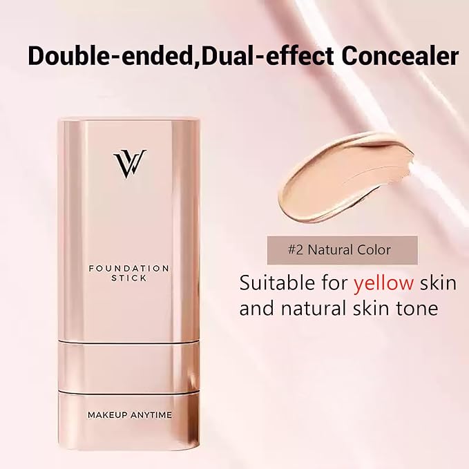 Base de maquillaje coreana, base de doble cabezal multiusos, acabado natural de larga duración