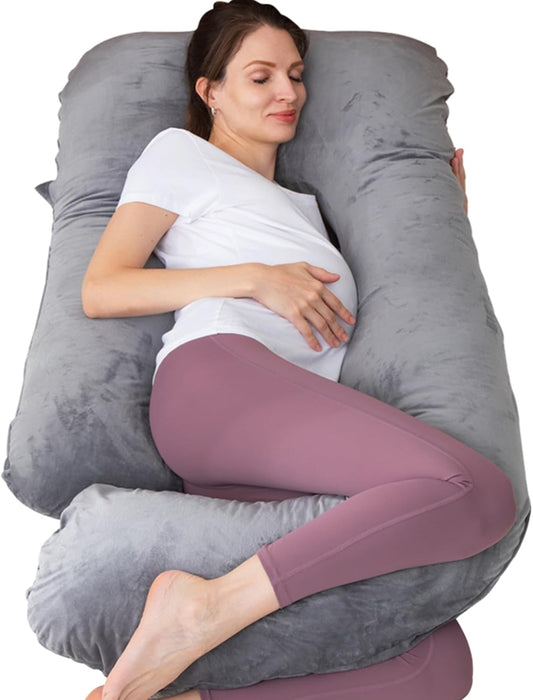 Almohada de embarazo, almohada de cuerpo completo en forma de U para apoyo