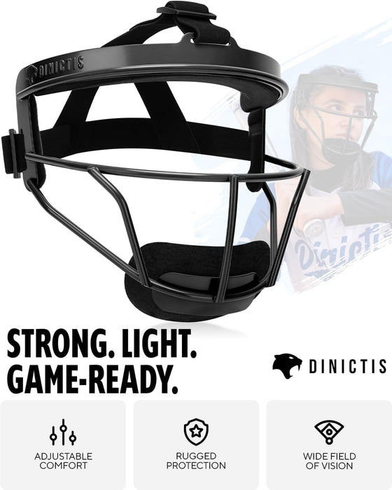Dinictis Máscara facial de softball, ligera, cómoda, con amplia visión de campo