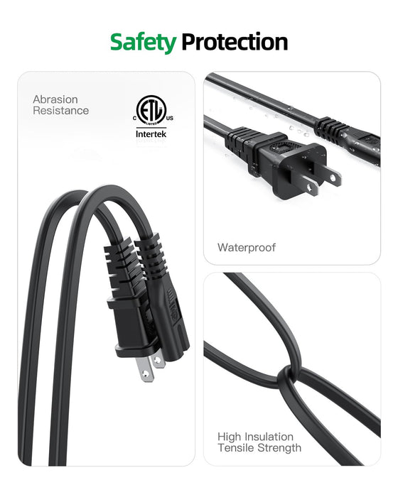 Superer Cable de alimentación de CA de 8 pies de repuesto universales
