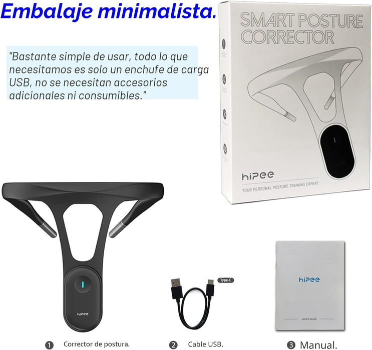 Entrenador y corrector de postura inteligente hipee P1