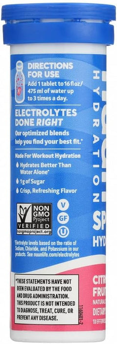 Nuun Active Citrus Fruit - Tabletas mejoradas para bebidas con electrolitos