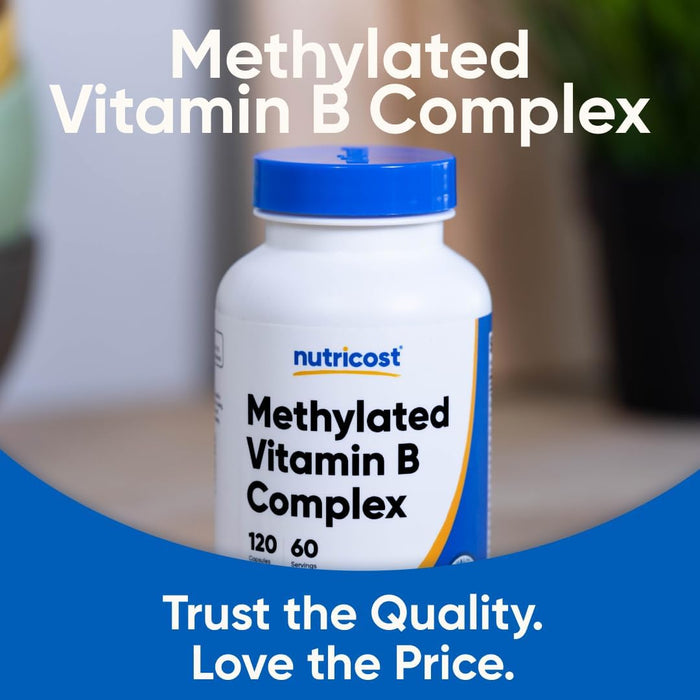 Nutricost Complejo de vitamina B metilada 120 cápsulas - (60 porciones) Sin gluten