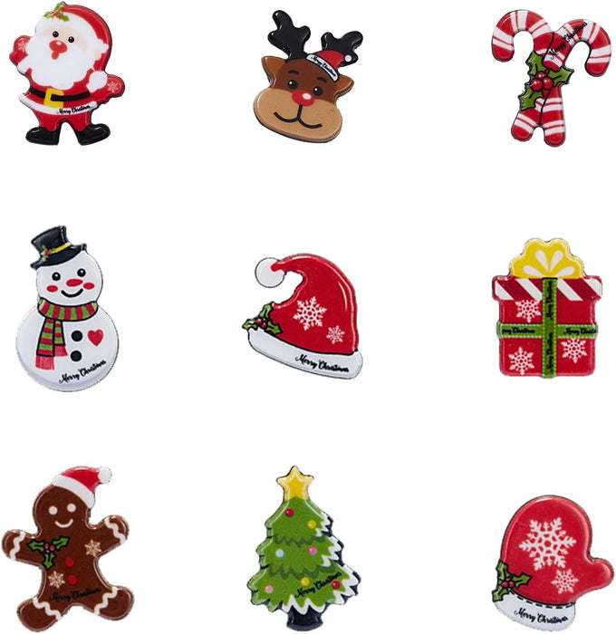 Juego de 9 broches de Navidad, bonitos pines de Navidad, alfileres de elementos de Navidad