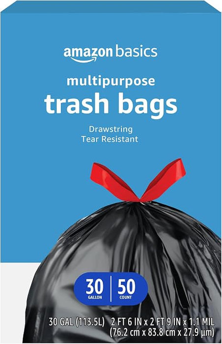 Amazon Basics Bolsas de basura multiusos con cordón