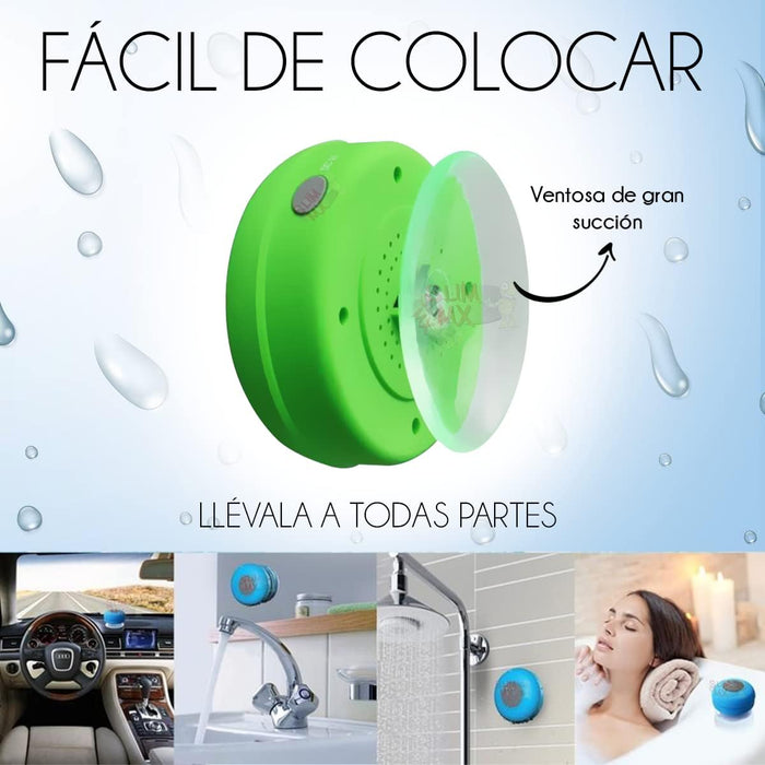 Bocina Bluetooth Portátil Recargable para Regadera con Ventosa