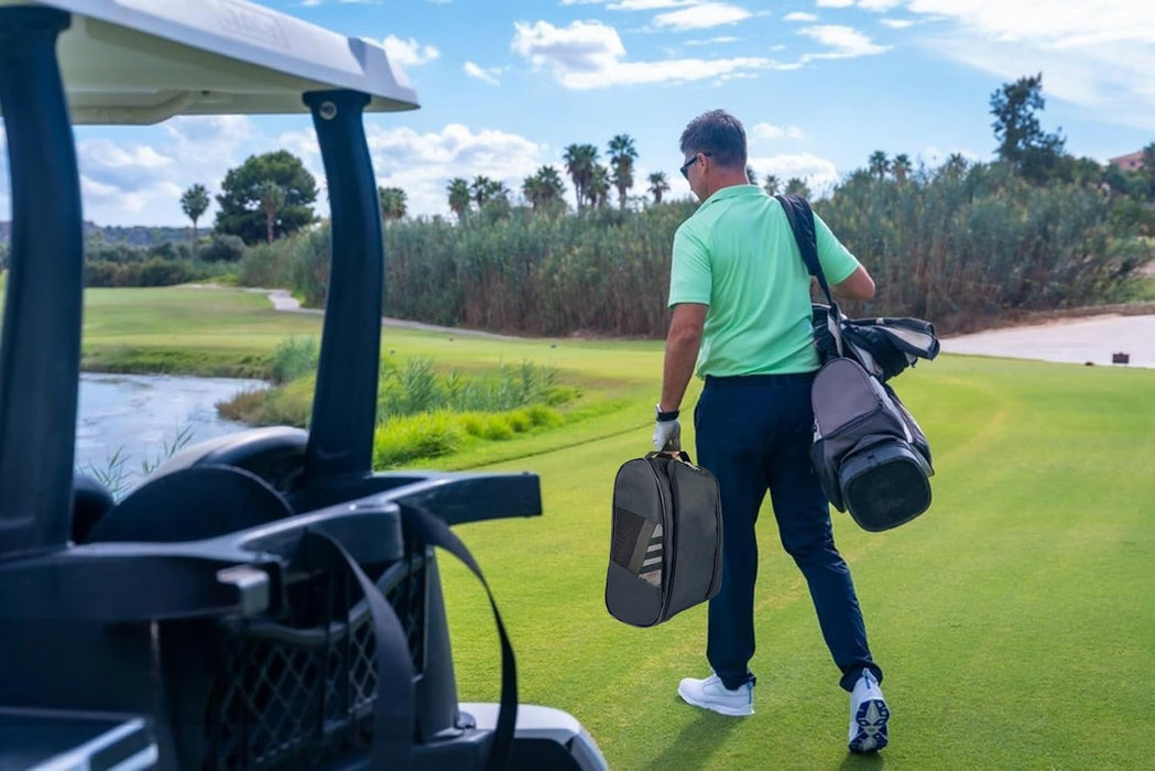 Bolsa de zapatos de golf unisex, con cremallera impermeable y transpirable para viajes