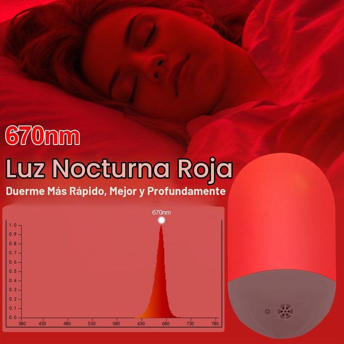 Luz nocturna roja y ámbar de 670 nm enchufable a la pared para dormir [4 unidades]