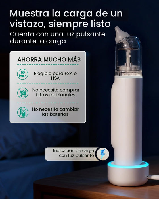 GROWNSY Aspirador Nasal para Bebé, 5 Niveles de Succión Mejorados