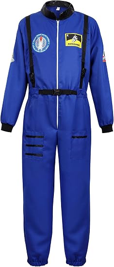 Frawirshau Disfraz de astronauta para adulto, traje espacial para cosplay y juegos de rol