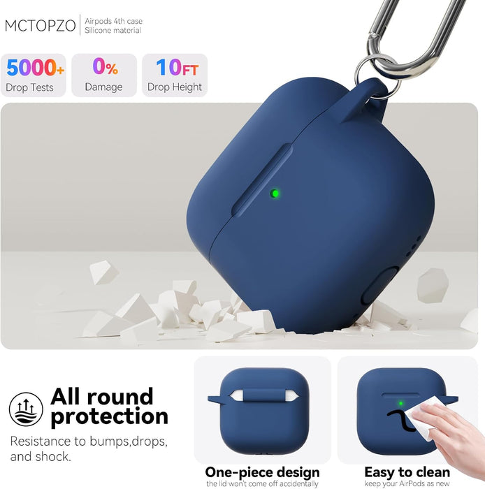 Funda para AirPods 4 2024 viene con kit de limpieza, azul