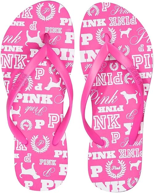 Victoria's Secret PINK Chanclas informales de playa Diseños con estampado de perros