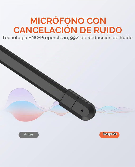 NUROUM HP11SU - Auriculares USB con micrófono para PC, auriculares de una sola oreja con micrófono ENC