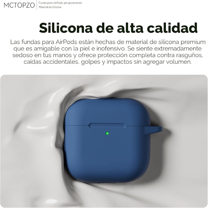 Funda para AirPods 4 2024 viene con kit de limpieza, azul