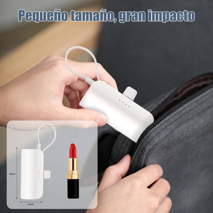 Mini Power Bank 8000mAh, Bateria Portatil, Externa para iPhone