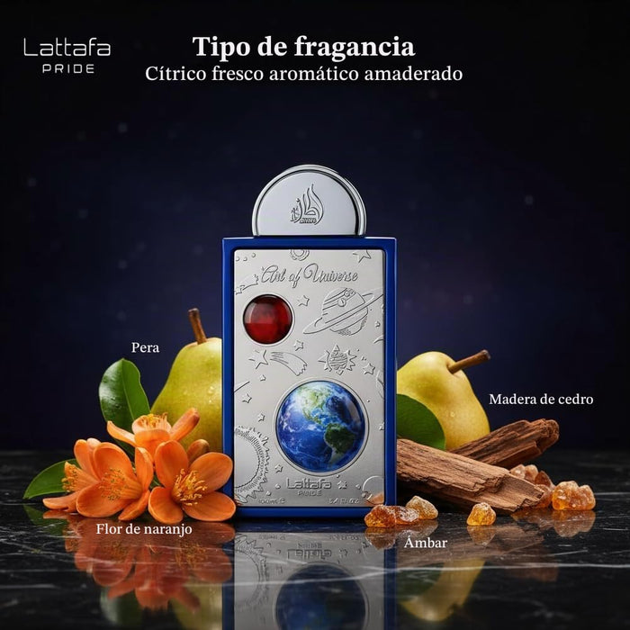 Perfume Lattafa Pride Art of Universe Eau de Parfum en espray unisex, 3.4 onzas