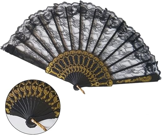 Abanico de mano plegable de tela