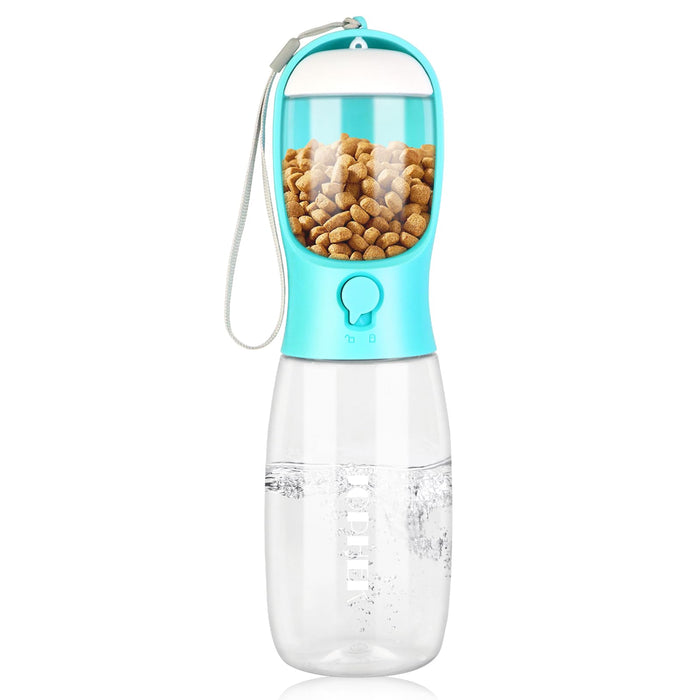 Botella de agua para perros HEJULIK 2 en 1, botella de agua portátil
