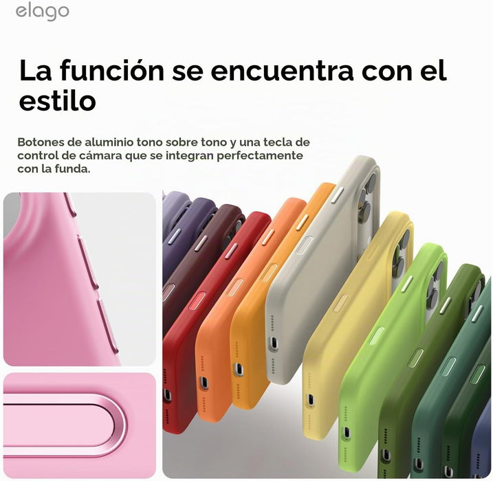Funda magnética de silicona premium elago para iPhone 17 Pro Max, rosa