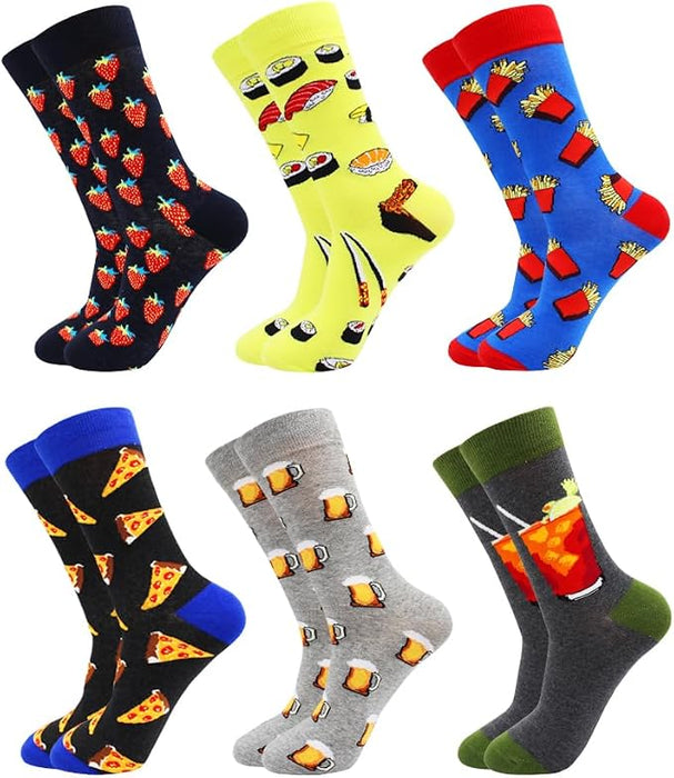 6 pares de calcetines de algodón para hombre y mujer con estampado,divertidos para vestir.