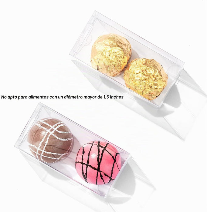 Paquete de 100 cajas de chocolate transparentes para 2 trufas, cajas de regalo