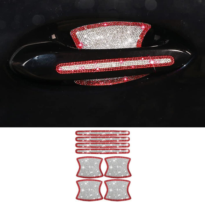8 piezas de protectores brillantes para manijas de puertas de autos