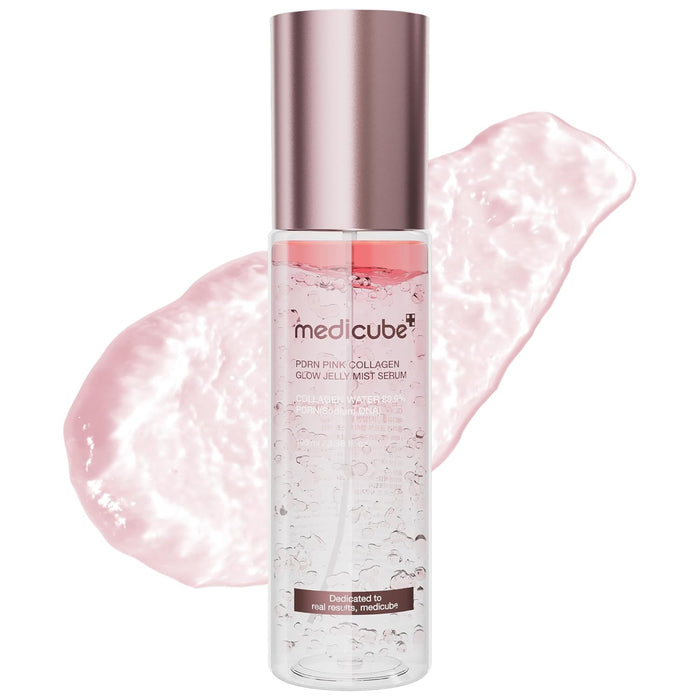 medicube Pink PDRN - Suero de colágeno Glow Jelly Mist | Suero de niebla de doble textura