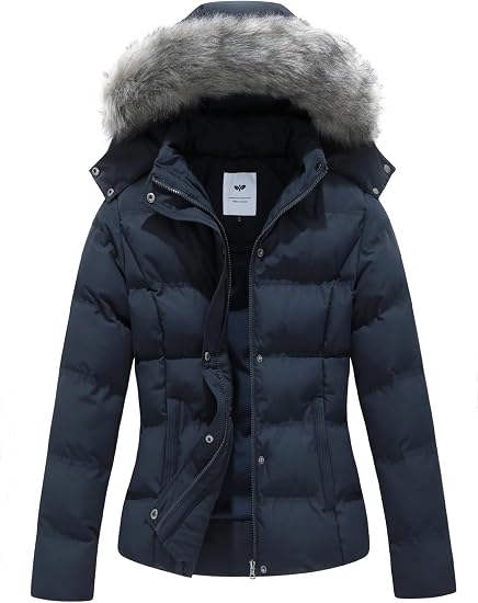 GGleaf Abrigo de invierno acolchado grueso y cálido con capucha para mujer