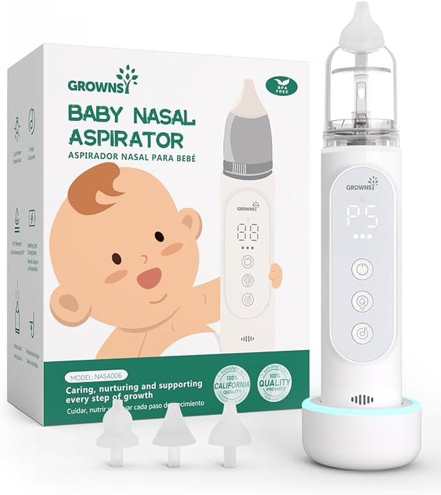 GROWNSY Aspirador Nasal para Bebé, 5 Niveles de Succión Mejorados