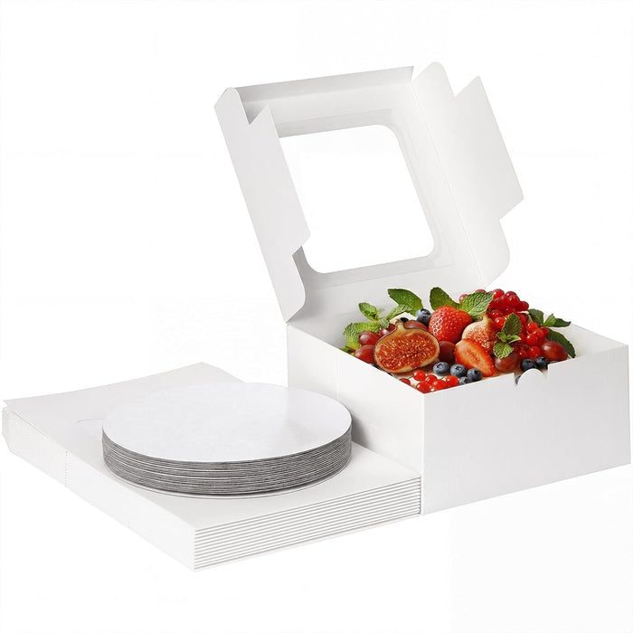 Moretoes 30 juegos de cajas para pasteles, cajas de panadería de 10 x 10 x 5 pulgadas