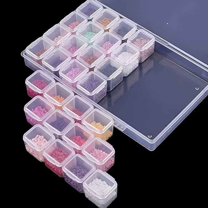Caja de almacenamiento de cuentas sueltas para joyería de uñas con 28 cajas desmontables