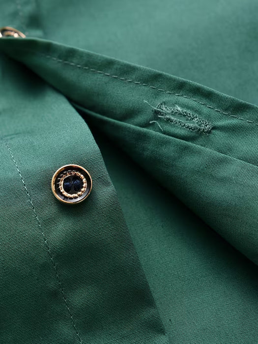 Camisa de verano verde de manga larga  formal y cómoda para niños