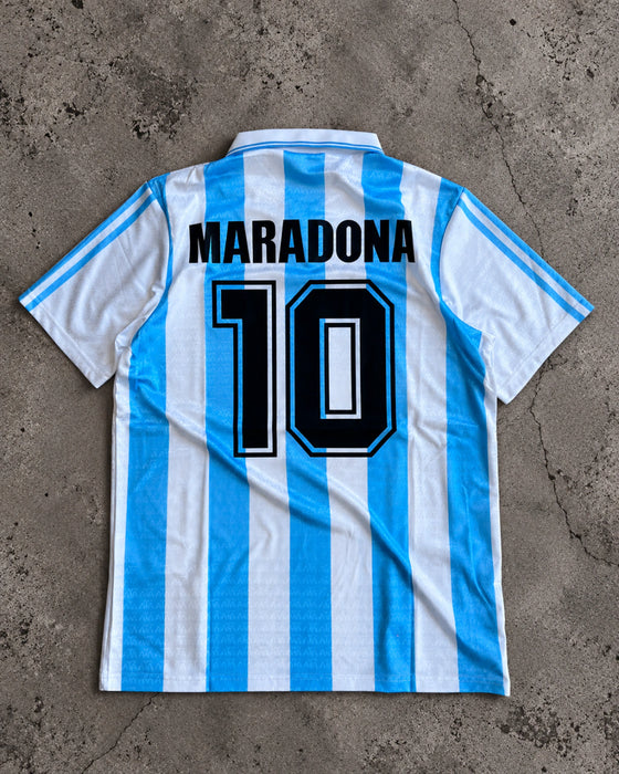 Camiseta Argentina Maradona #10 Premium - Celeste/Blanco