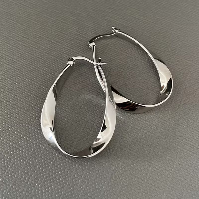 1 Par de Aretes Elegantes Minimalistas, Aretes Ovalados Asimétricos